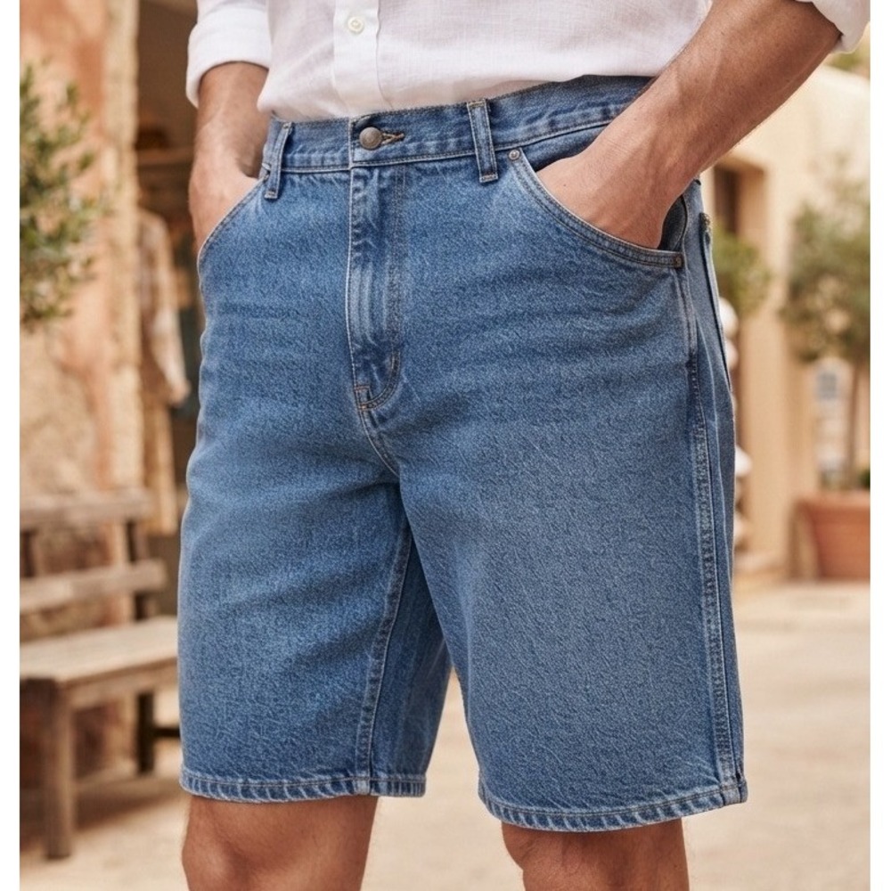 Wrangler Hero Relaxed Fit Blue Denim Shorts Men's 46 Vintage USA Made 60601SW